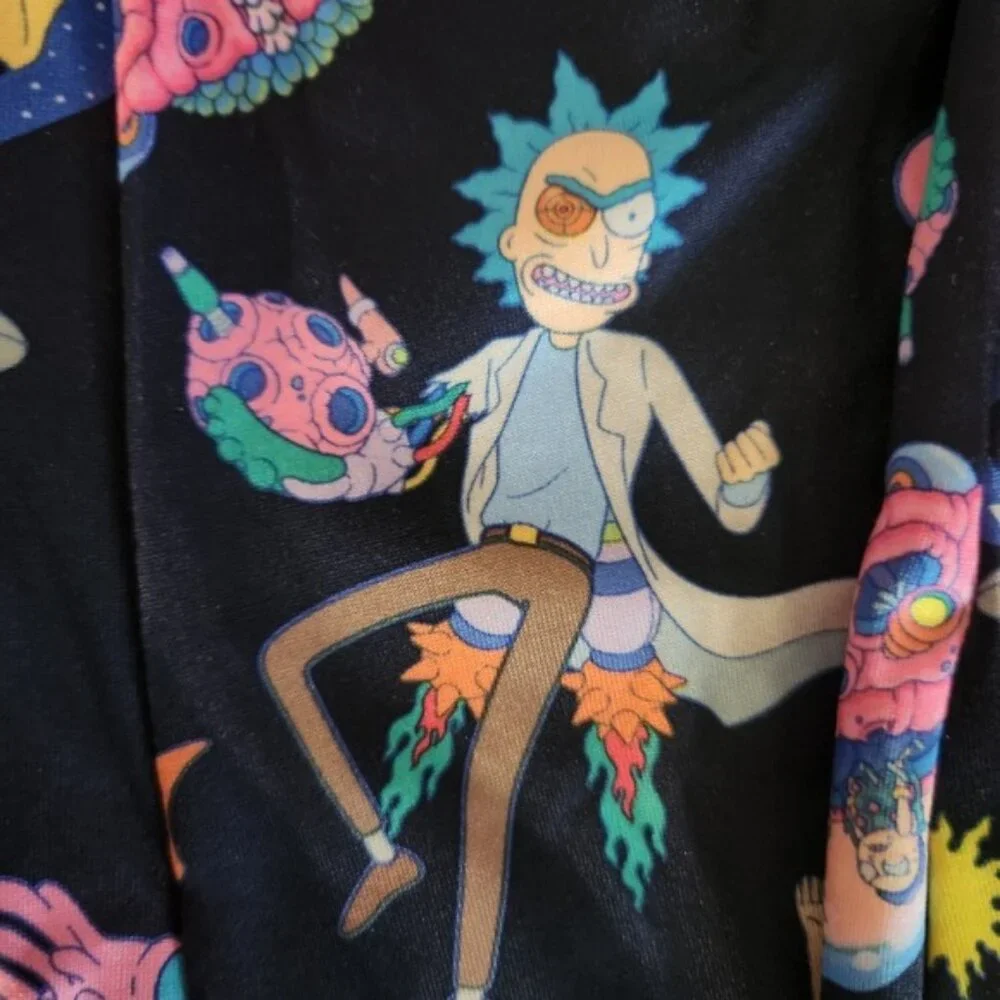 Rick‎ and Morty Sleep Pants Small Mens Pajamas Blue Print Elastic Waist